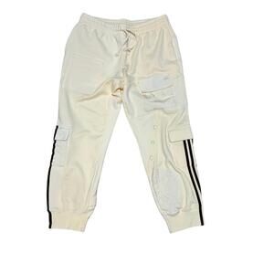 NEW ADIDAS X IVY PARK men's cargo sweatpants in ecru